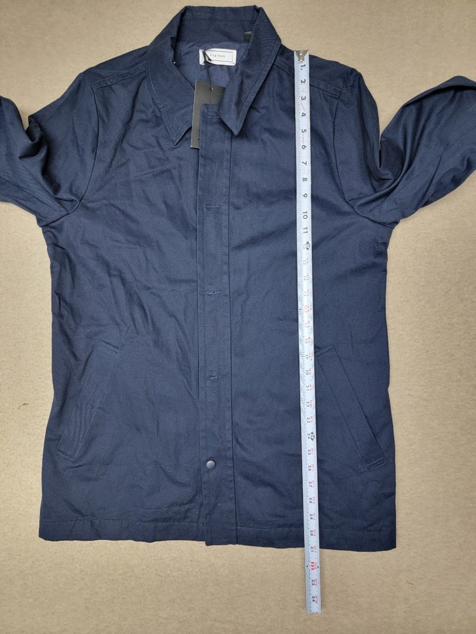 NWT~FIVE FOUR~ Men’s M Coat Dillion Navy Blue Button and/or Zip 100% Cotton New