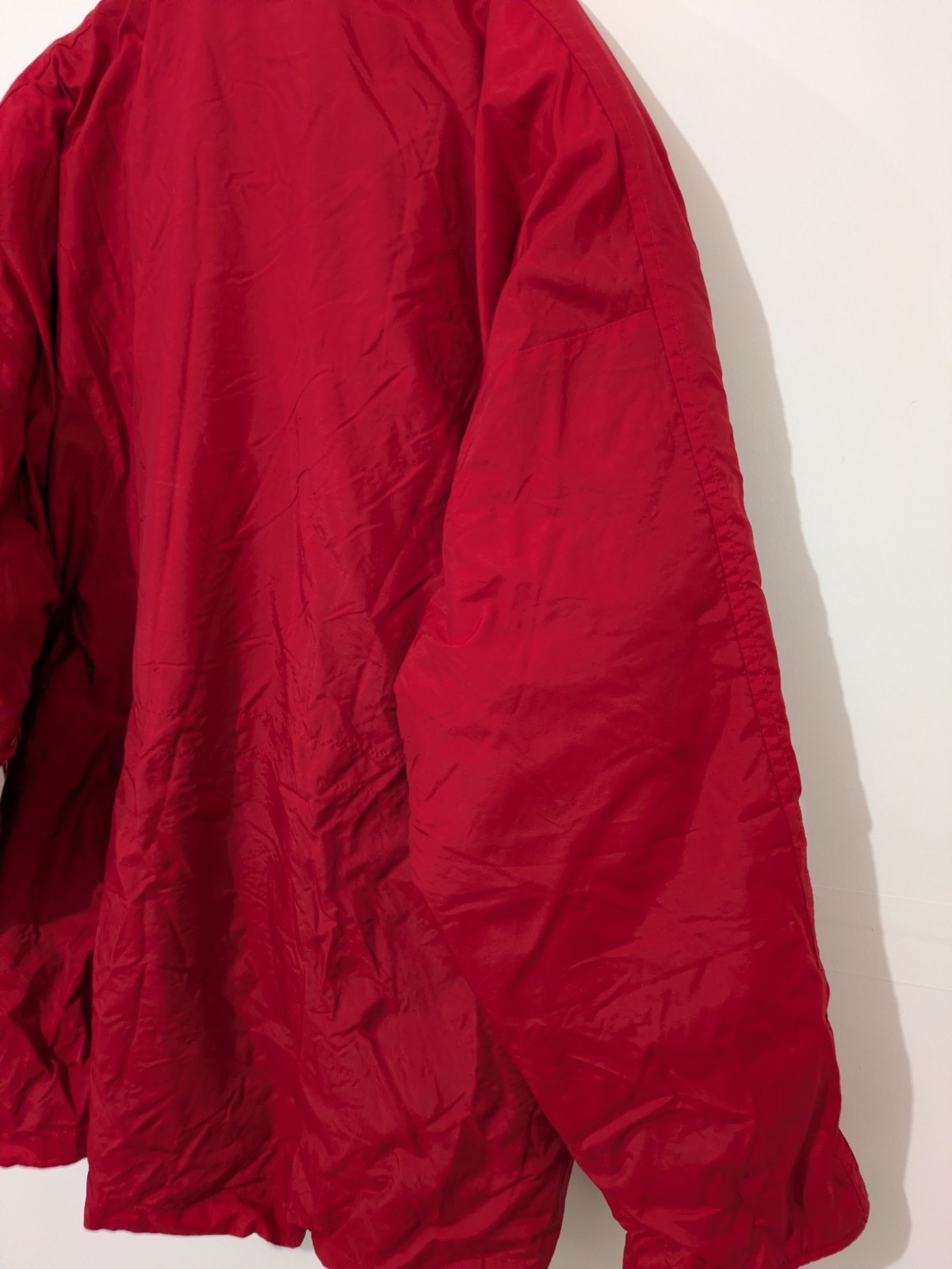 Brandon Thomas Men’s Red Insulated Overcoat Fleece Lined Stand-Up Zip XL