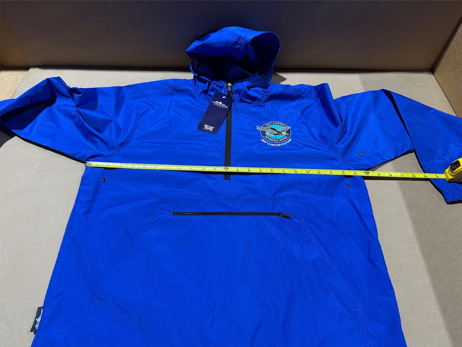 Pratt & Whitney Autoair Pack-N-Go Half Zip Pullover Unisex in Royal Blue RARE