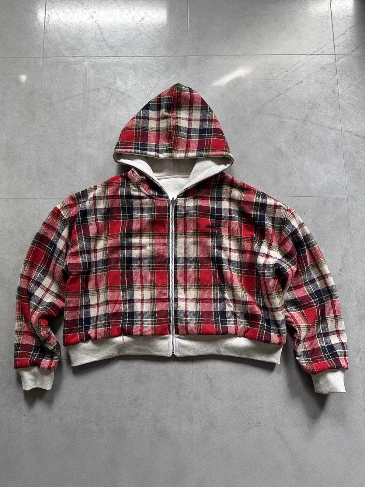 reversible zip-up hoodie pladed