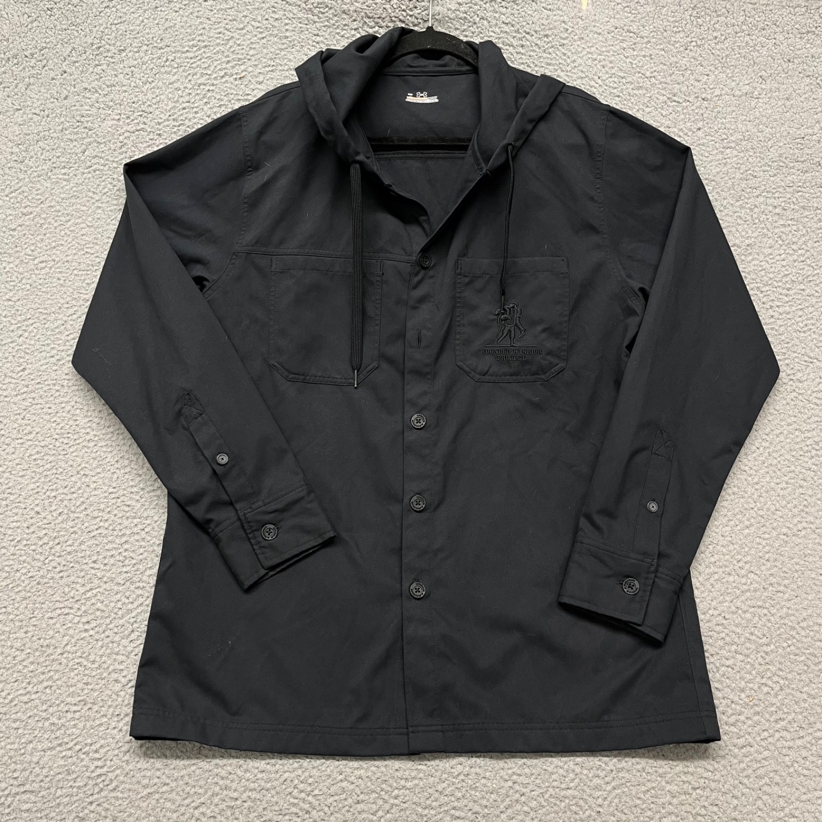 Under Armour Jacket Mens L Black All Season Gear Hooded Outdoors Gorpcore