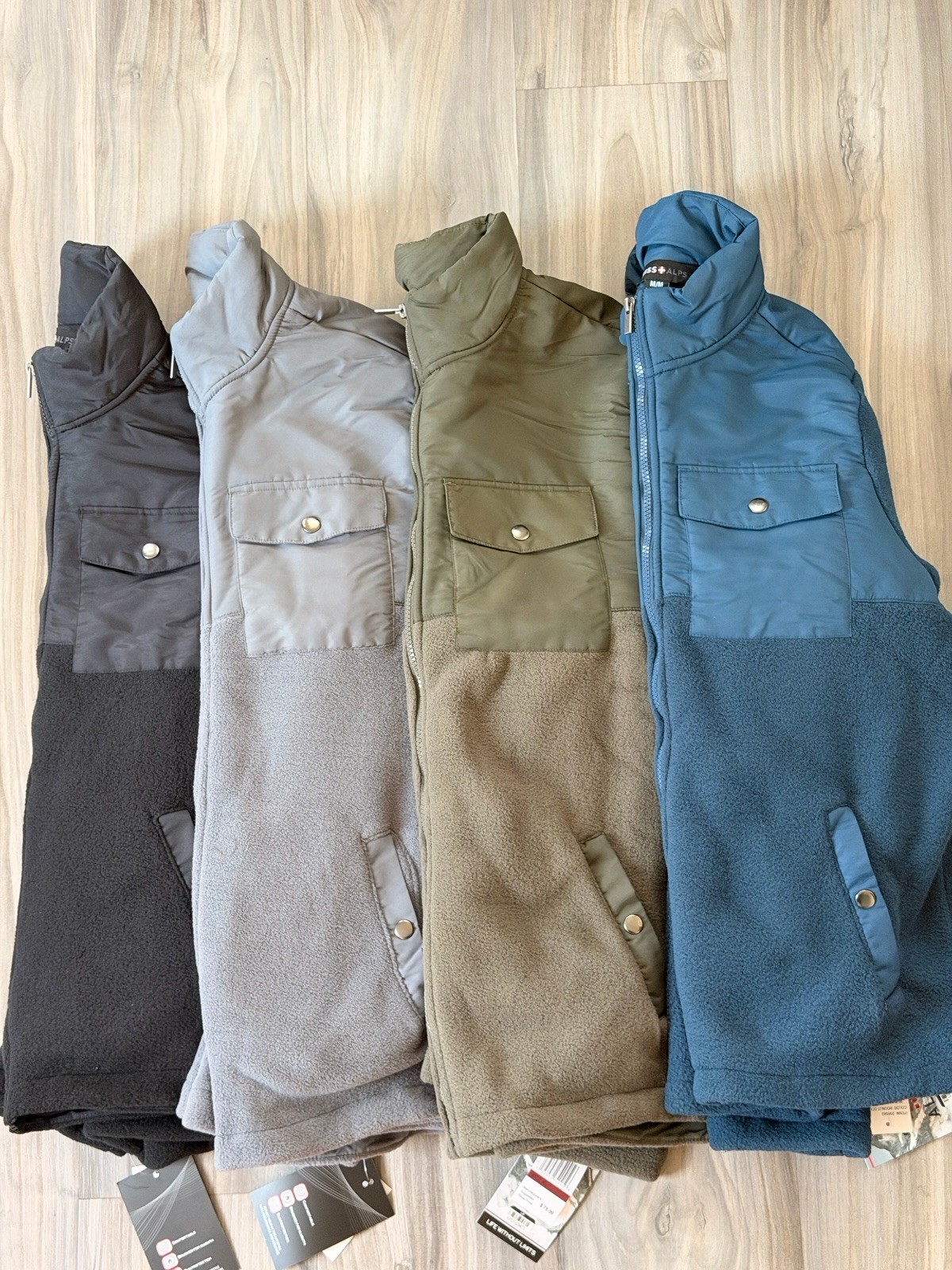 Swiss Alps Mens Full Performance Polar Fleece Jacket Sweatshirt with Pockets