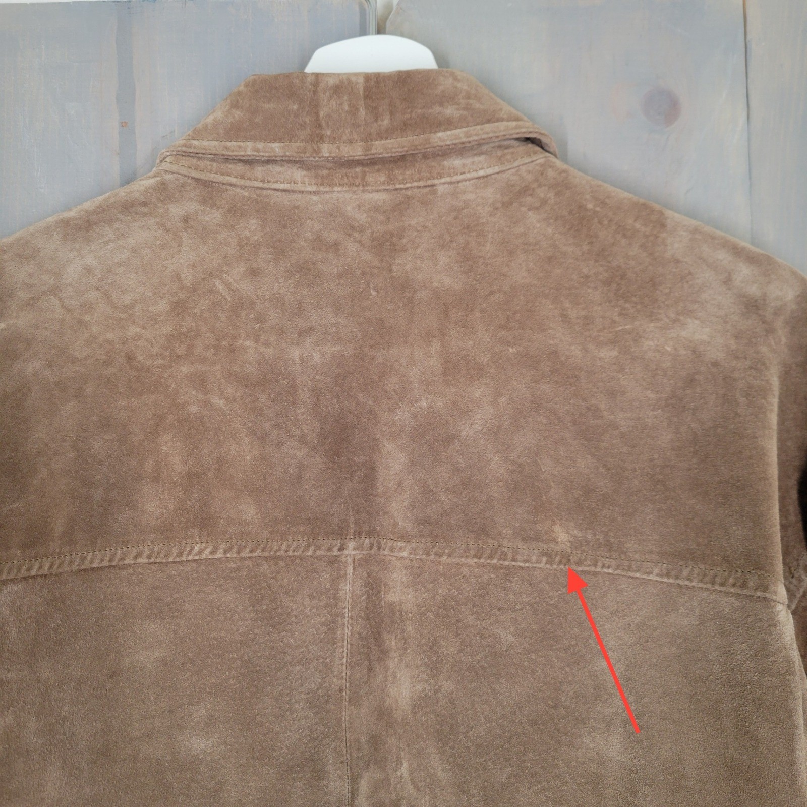 Pronto Uomo Suede Leather Jacket Mens L Tan Brown Button Front Coat L/G