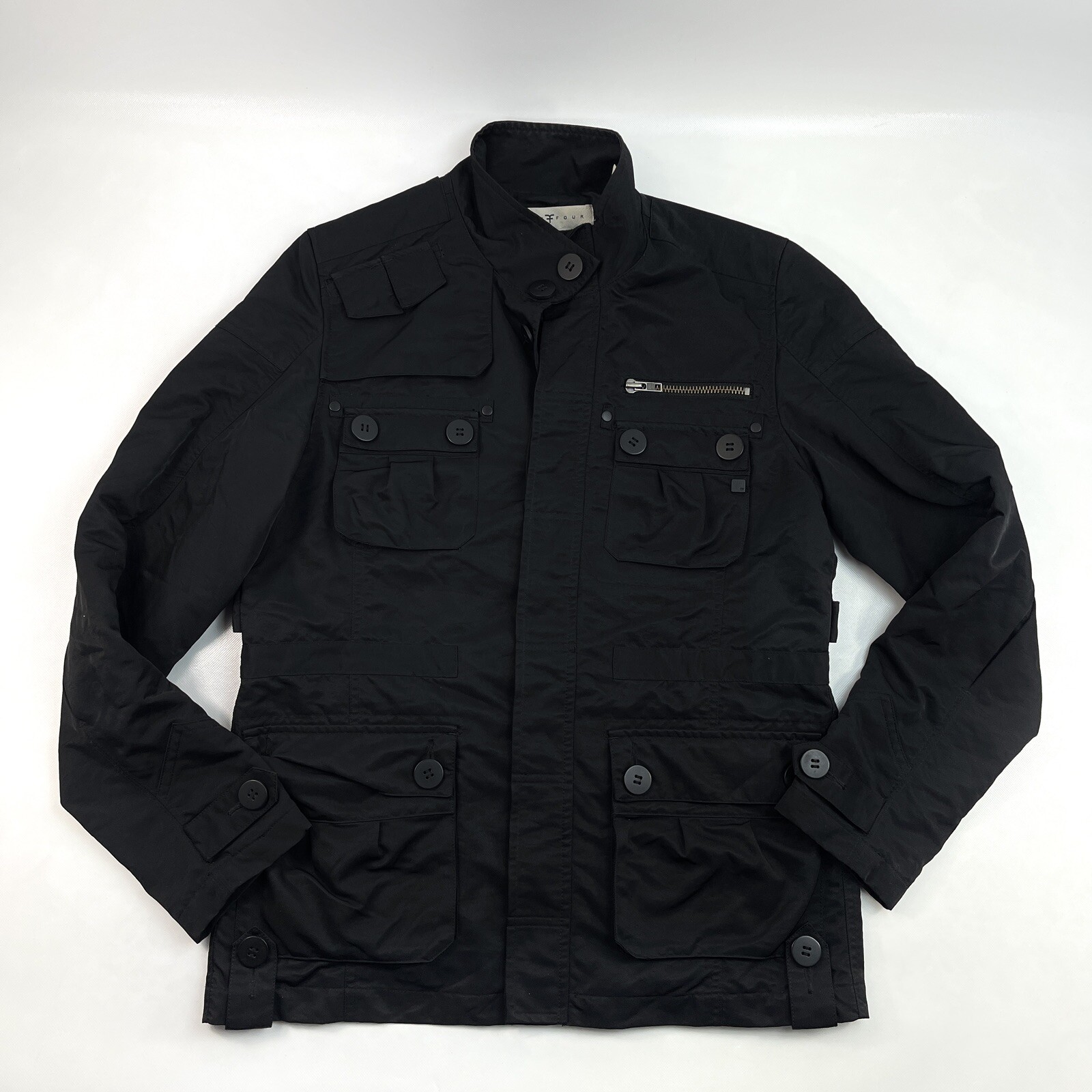 Five Four Black Fashion Button Up Multipocketed Casual Jacket Men’s Size S