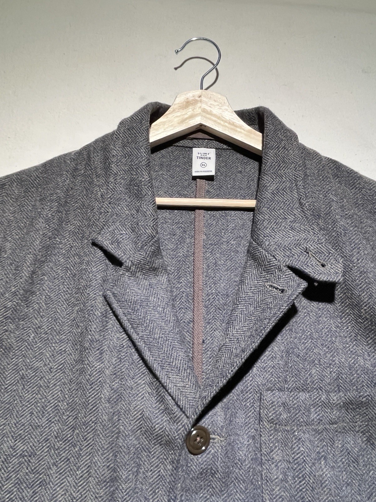 Huckberry Flint and Tinder Wool Utility Blazer Herringbone Chore Coat Mens XL
