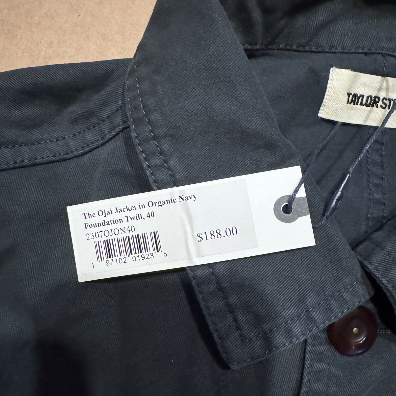 Taylor Stitch The Ojai Jacket in Organic Navy Foundation Twill 40 Medium New