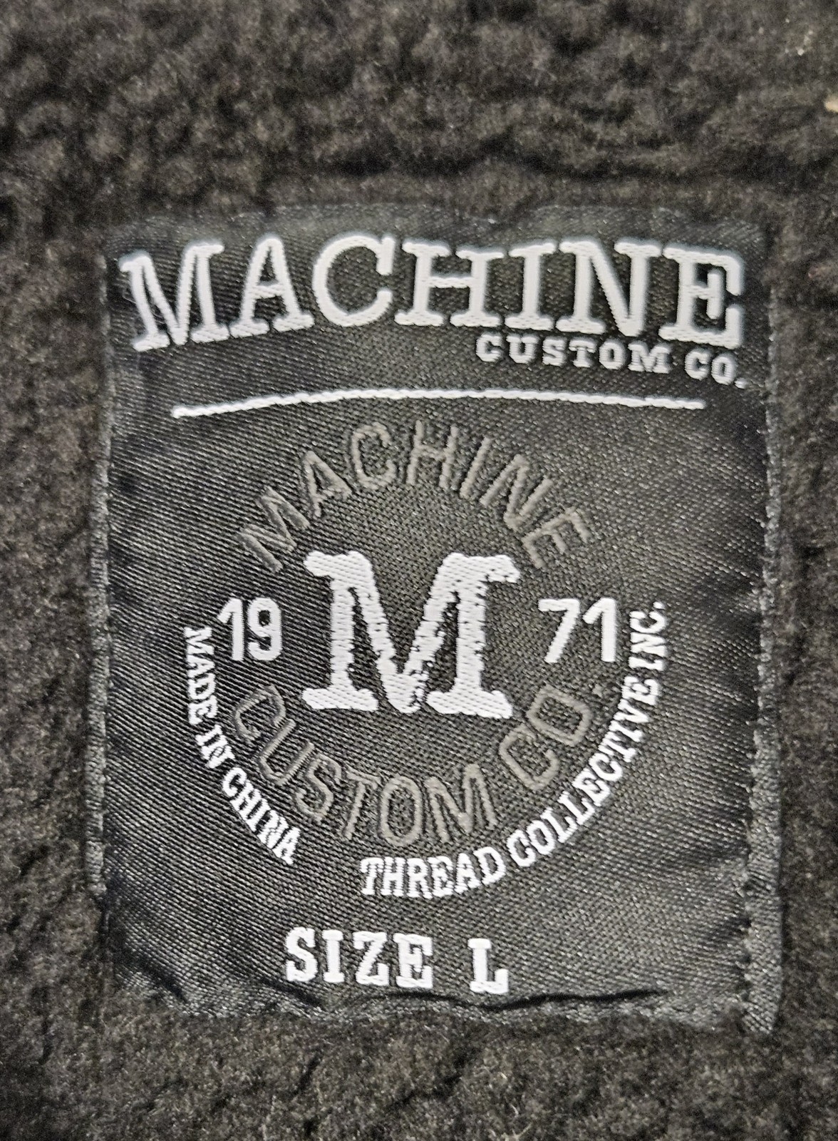 MACHINE Custom Co Black Canvas Sherpa Lined Vest Full Zip Sz LARGE NWT