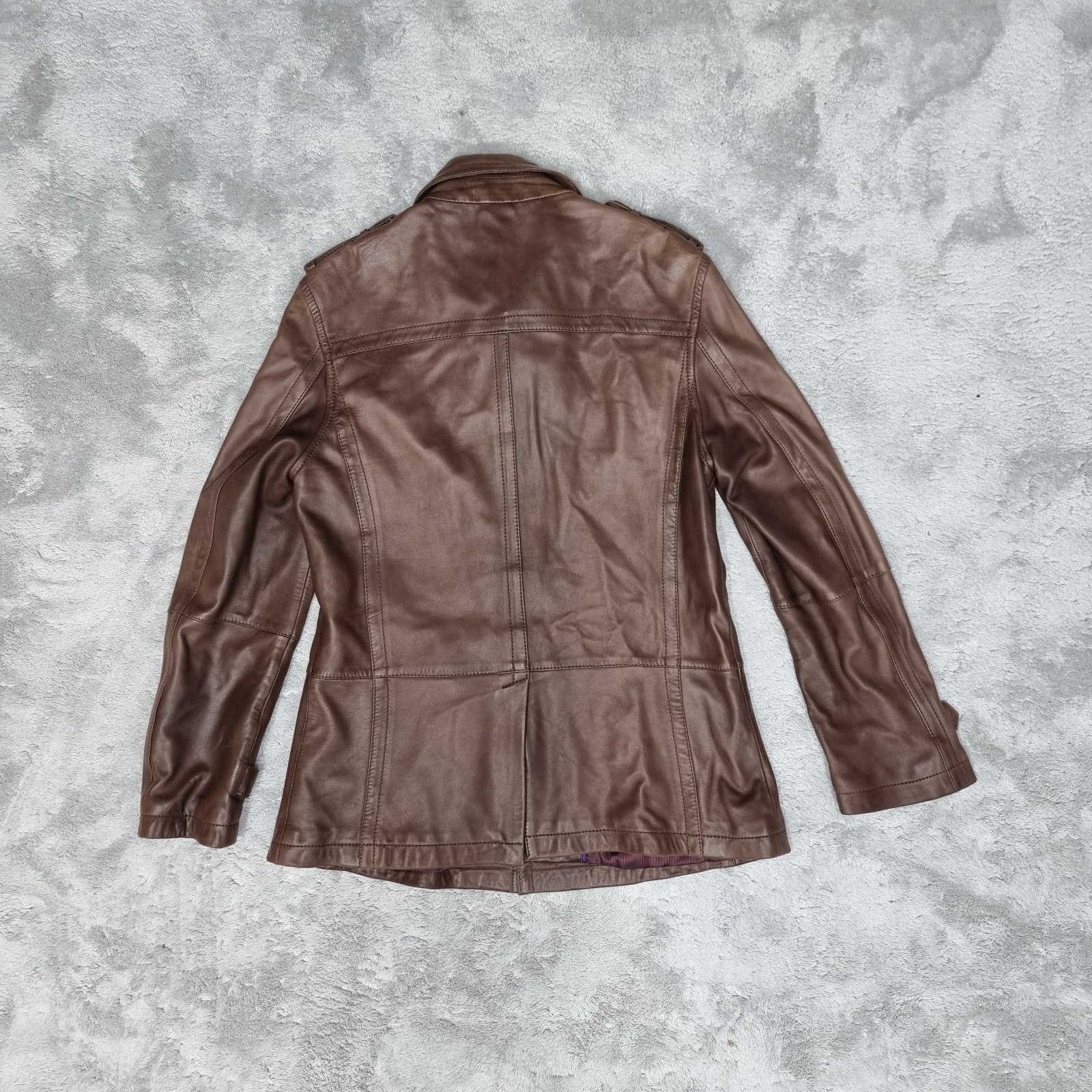 Ted Baker Lined Leather Jacket Matt / Nubuck Finish Men’s Coat TB 5 UK 16