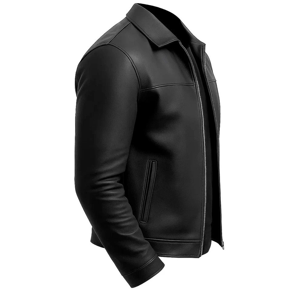 Mens Motorcycle Café Racer Jacket Genuine Leather Brown Vintage Biker Style