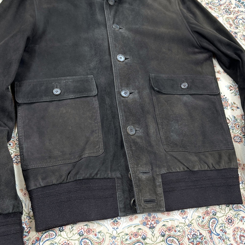 Valstar Goat Suede A-1 Bomber Jacket Dark Brown Italy IT48
