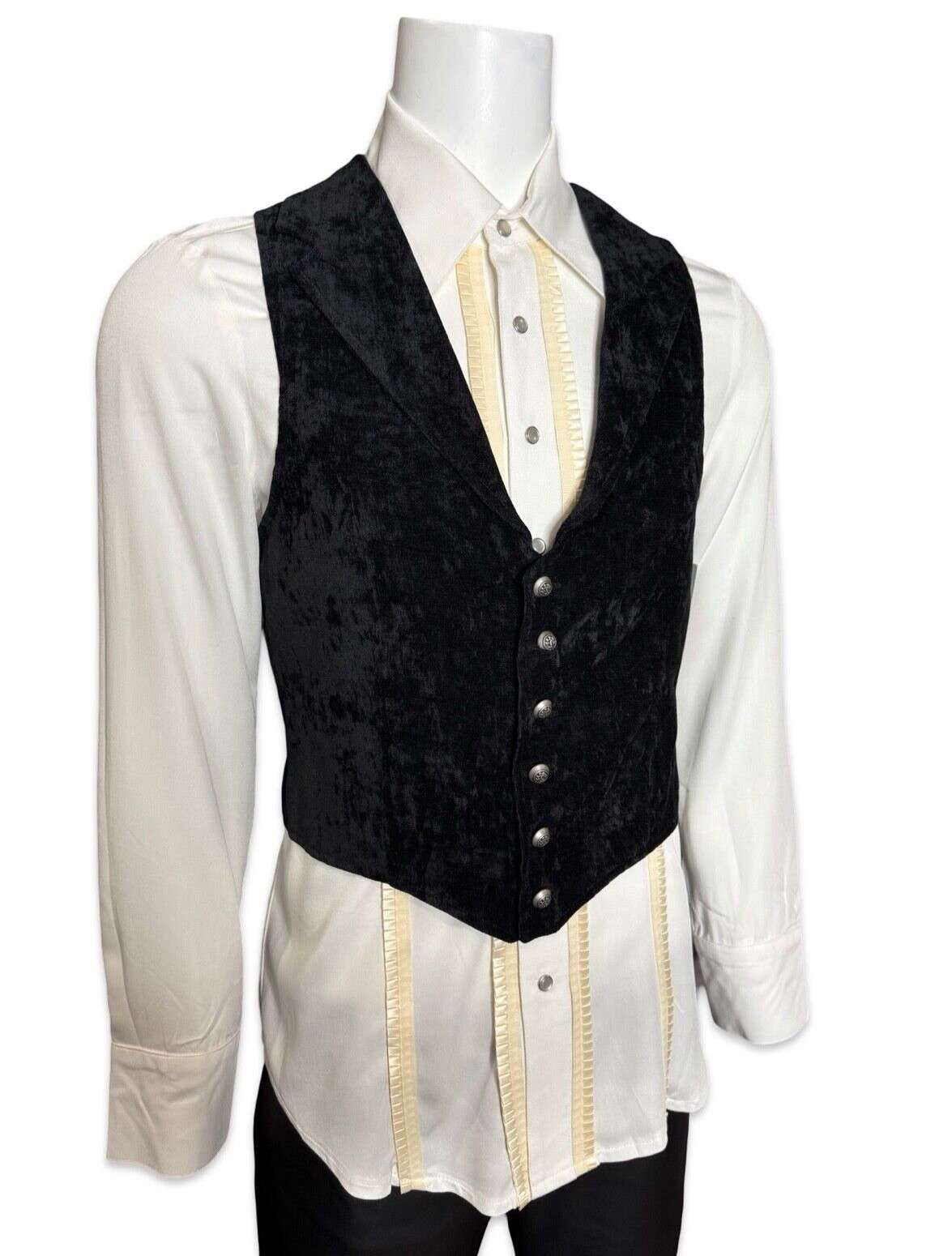 SHRINE Gothic Aristocrat Vampire Vest Jacket Victorian Velvet Pirat Steampunk