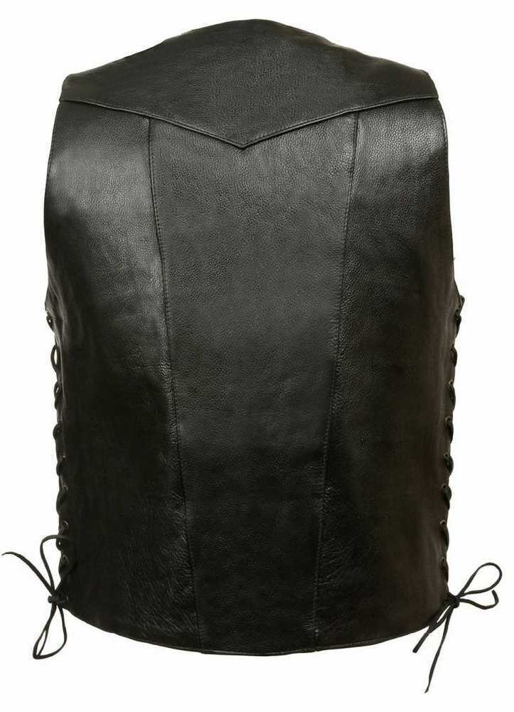 Leather King Men’s 10 Pocket Side Lace Vest SH1391