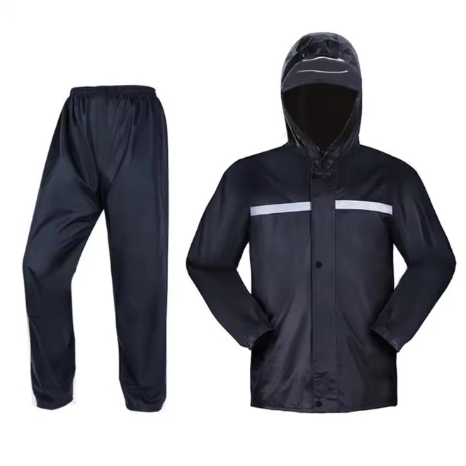 Mens Rain Suits Waterproof Heavy Duty Raincoat Safety Jacket Pants Rain Gear