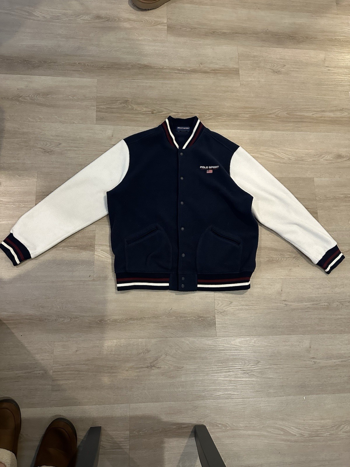 Polo Sport Ralph Lauren Sherpa Fleece Varsity Bomber Jacket Size XL US SELLER