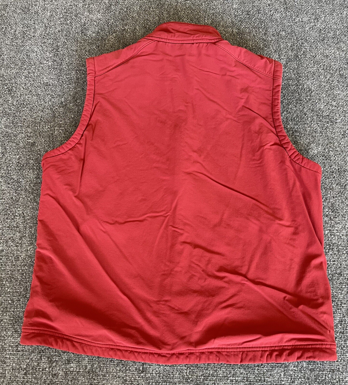 L.L. Bean Vest Red Full Zip Logo Nylon Spandex Outdoors Hiking Mens L