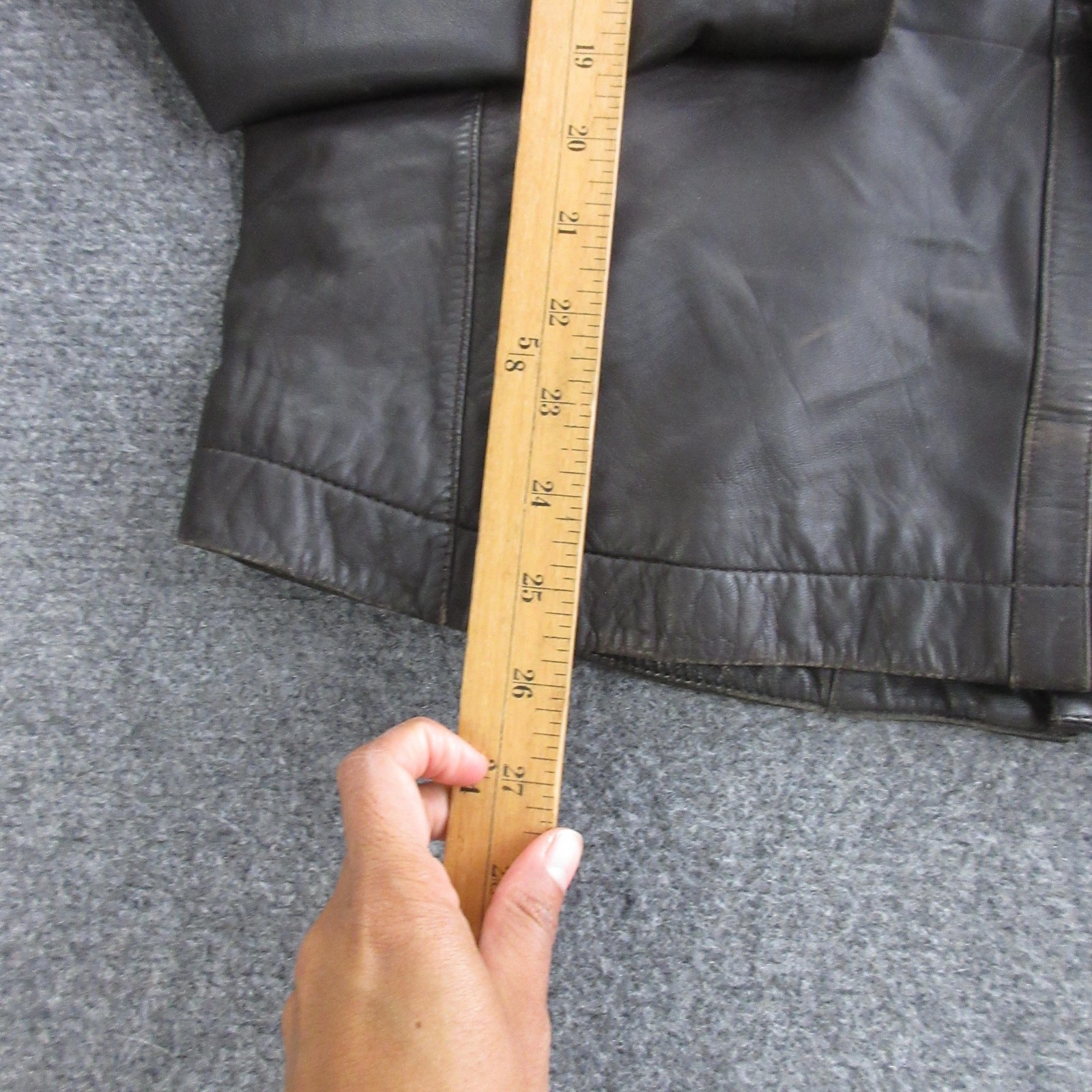 Zegna Sport Jacket Mens Large Brown Leather Biker Full Zip Stand Collar Moto