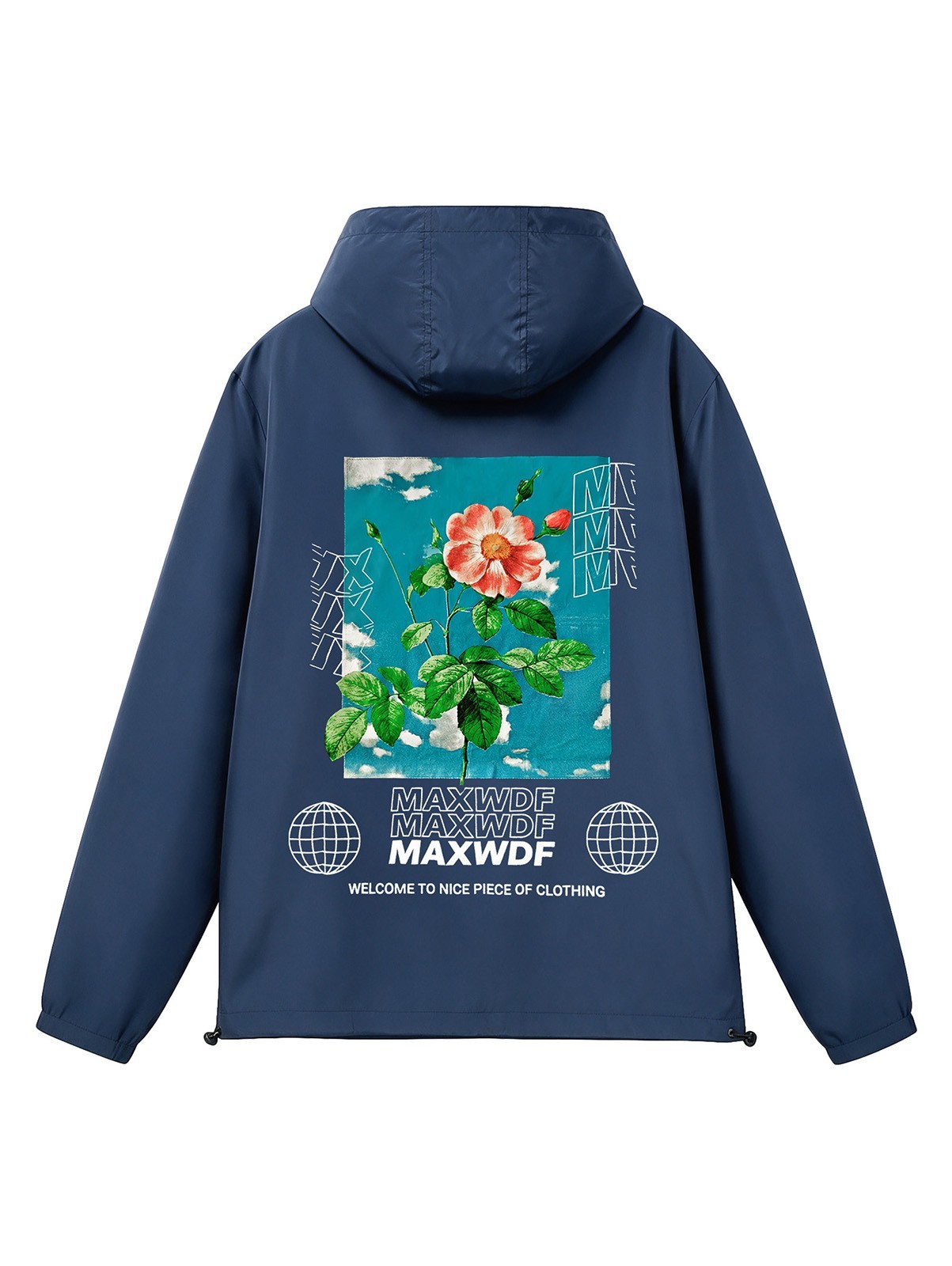 Niepce Streetwear Japanese Wonderful Rose Windbreaker Jacket for Men