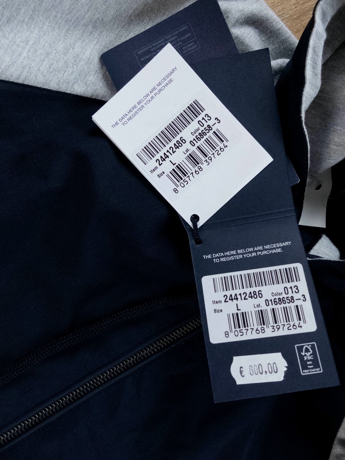 (NO CUSTOMS TAX) PAUL & SHARK navy blue paneled hooded casual jacket Size Large