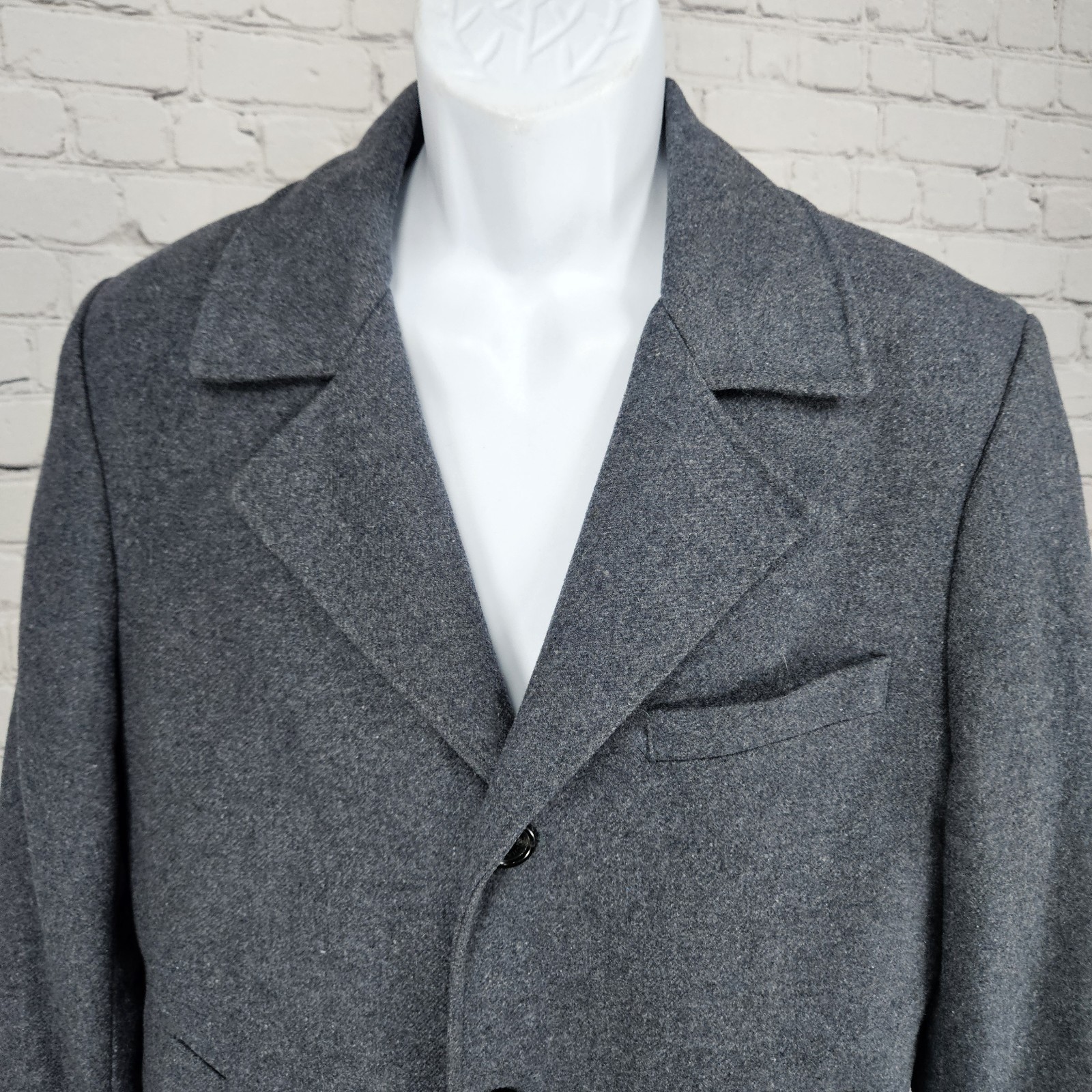 Michael Kors Grey Wool Blend Buttoned Notch Lapel Inner Pockets Over Coat 40R