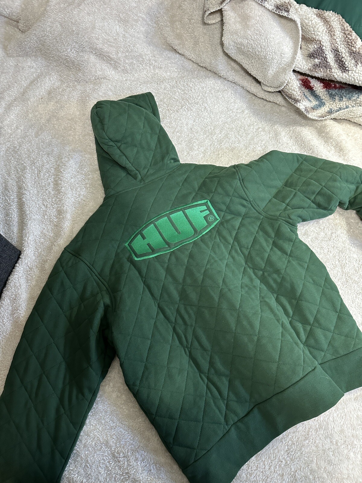 HUFF WORKMAN QUILTED FULL ZIP XL GREEN