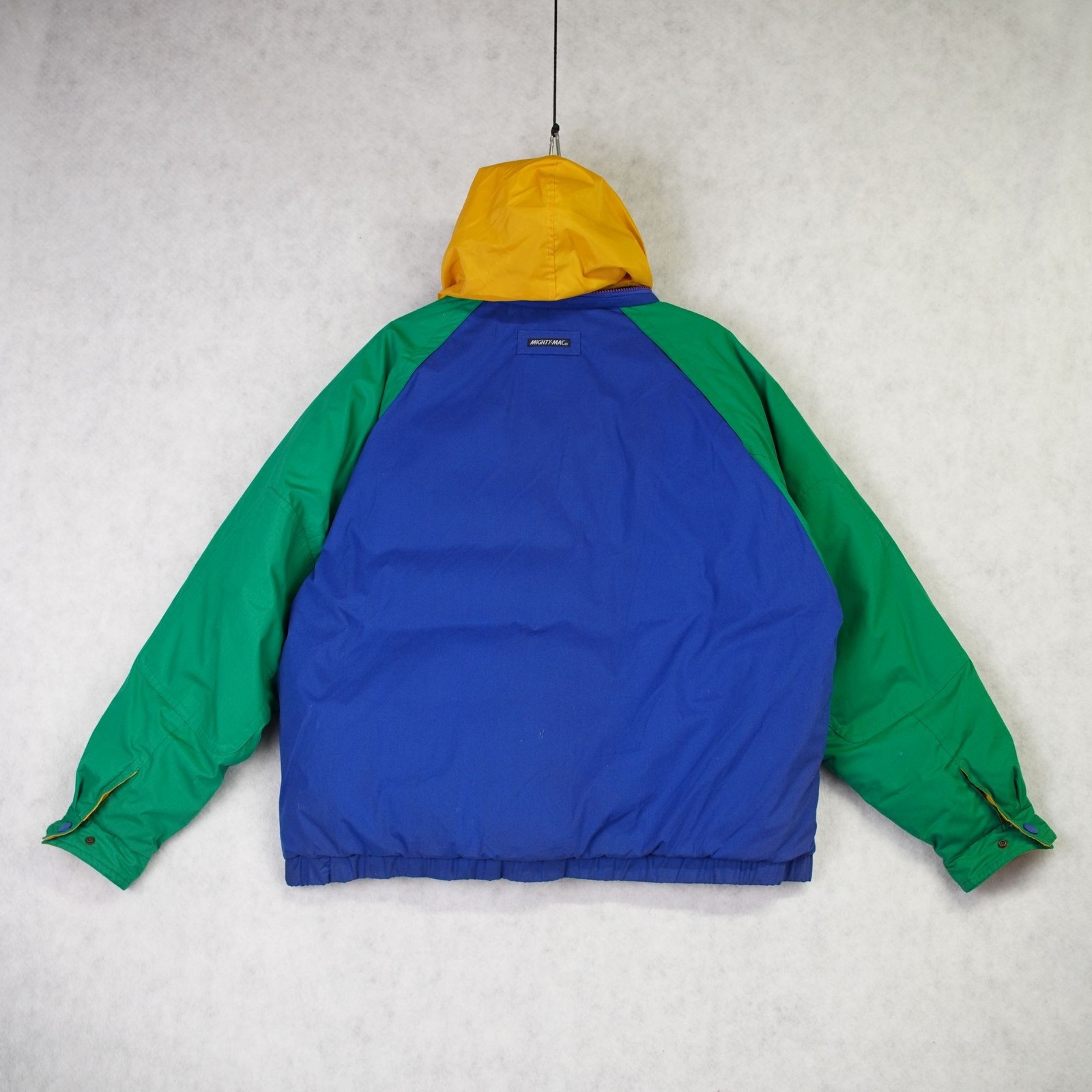 Vintage Mighty Mac Norsac Duck Down Puffer Jacket Mens XL Blue Green 80s-90s EUC