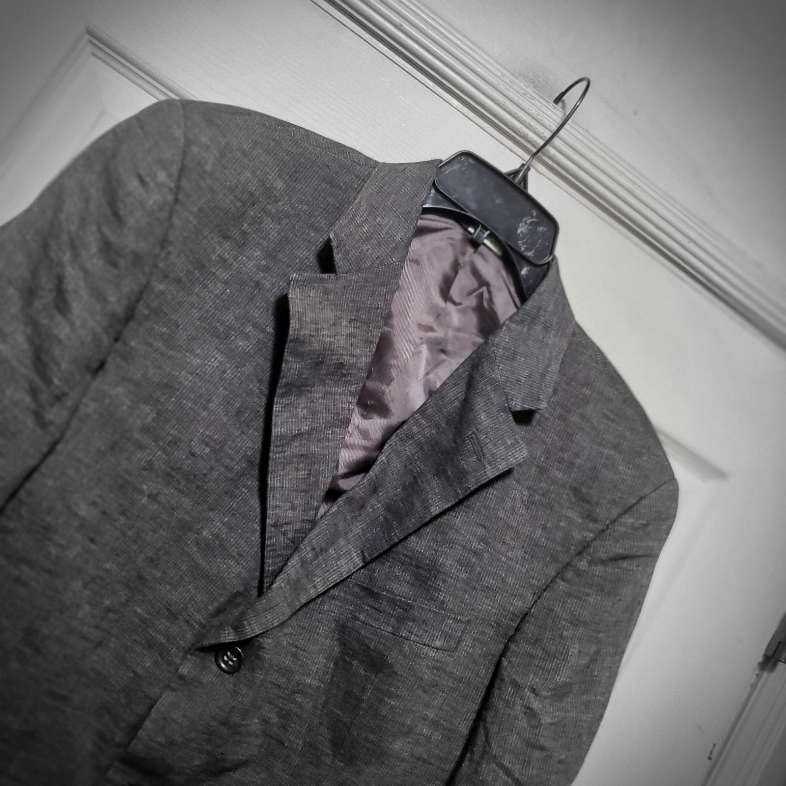 Banana Republic Blazer Mens 42R Brown Linen Two Button Sport Coat Jacket Lined
