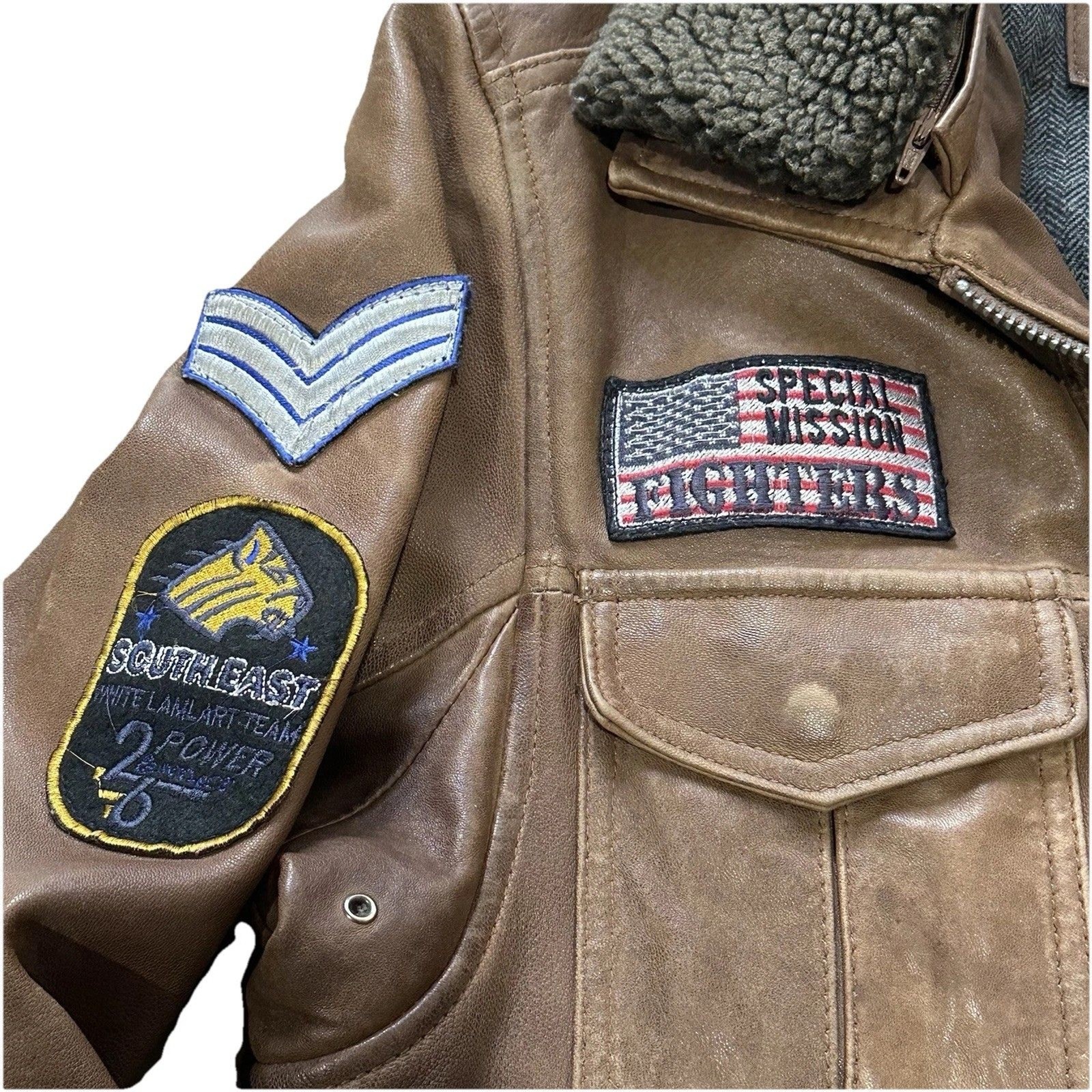 Vtg Aviator Bomber Leather Jacket Brown Men M Heritage WWII Vibe Outdoor Flight
