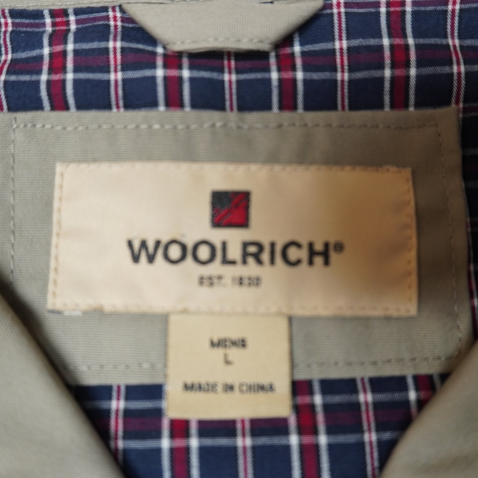 Woolrich Men’s Jacket Large Shale Cotton Polyester Blend Casual