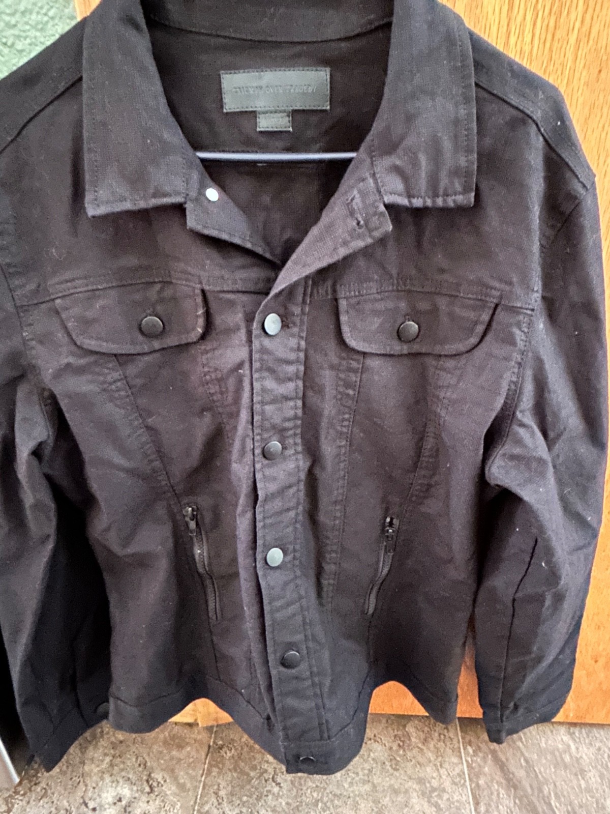 Mens Triump Over Tragedy Size Large Black Motorcycle Jacket 70%-Cotton3%-Spandex