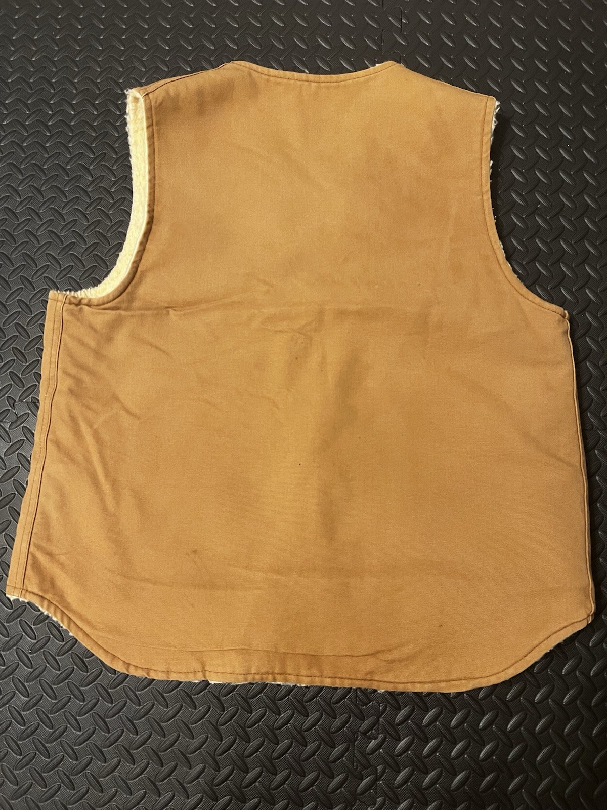 Vintage Carhartt Men’s Brown Sherpa Lined Zip Vest V-Neck Big & Tall XLT