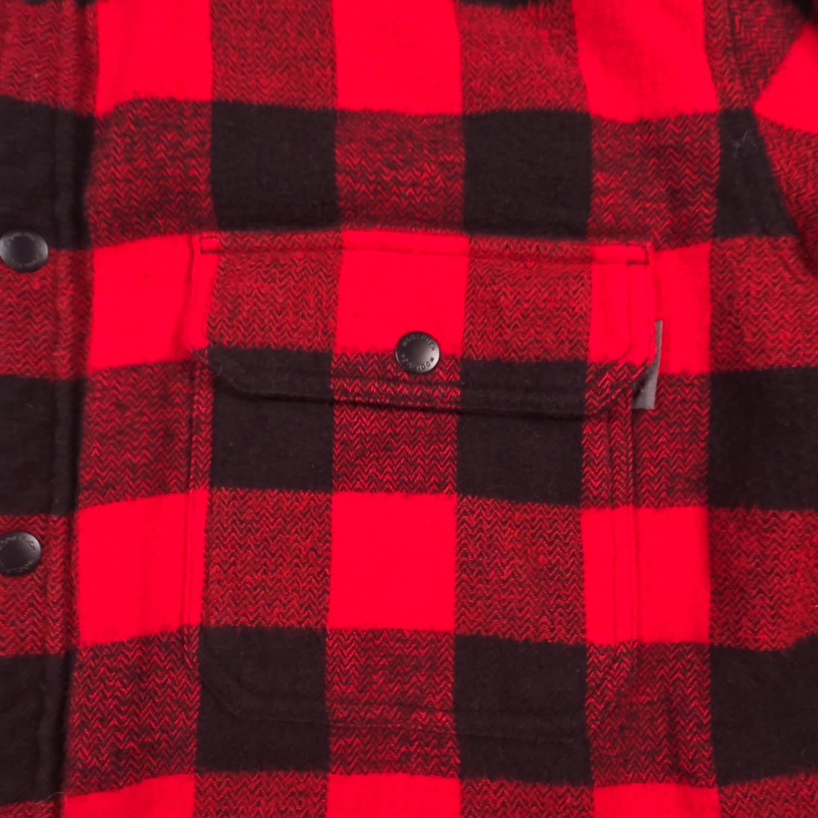 Woolrich Flannel Shirt Jacket Mens L Red Buffalo Plaid Lined Snap Shacket