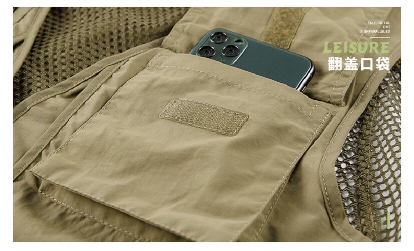 Mens Vest Waistcoat Utility Multi-Pocket Fishing Vest Sports Workwear Fisherman