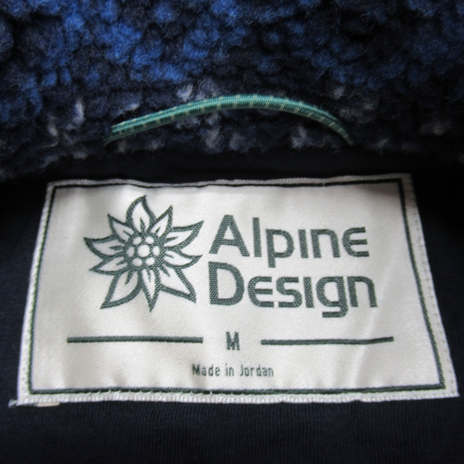 Alpine Design Jacket Men Medium Blue Sherpa Fair Isle FullZip Aztec WARM $98 NEW