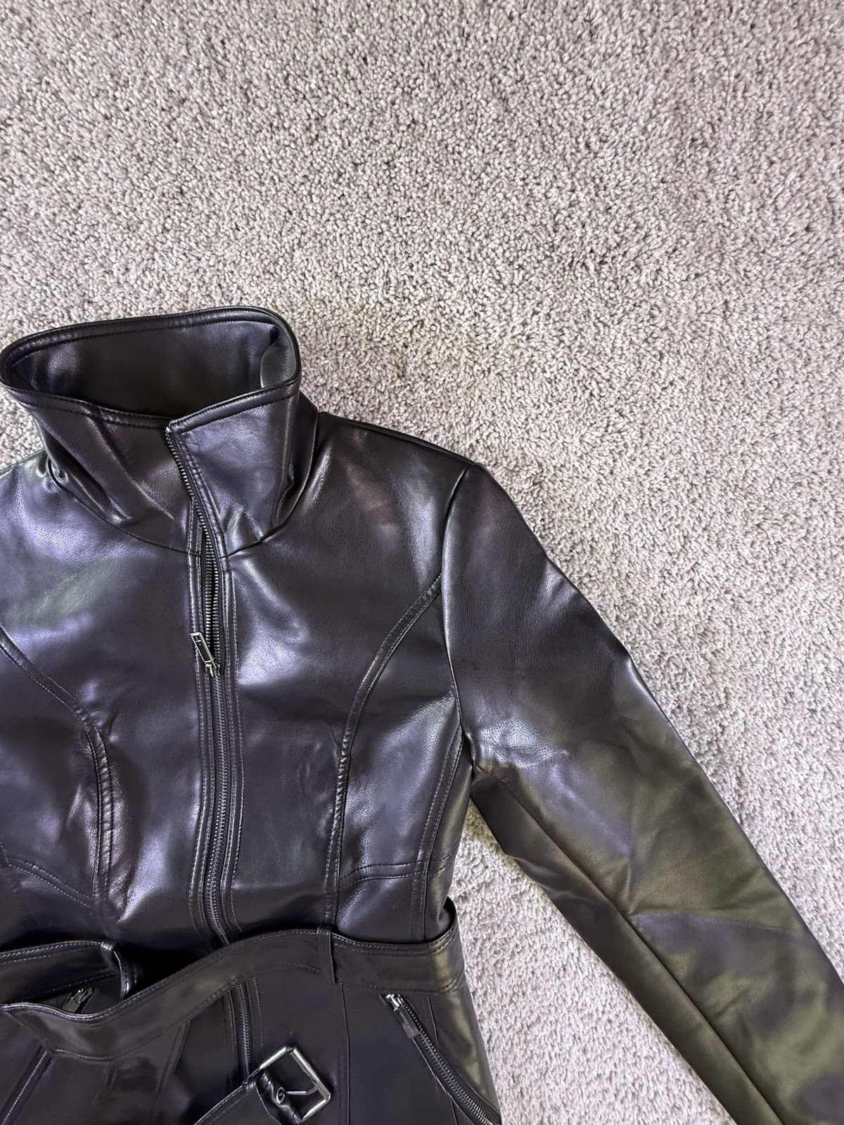 Kenneth Cole Men’s Poly Jacket Size XXL Black Belted NWOT