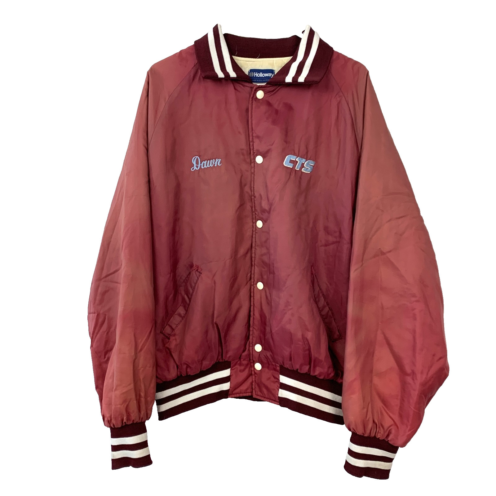 Vintage 80s Custom Topsoil Embroidered Satin Jacket Mens XXL Holloway