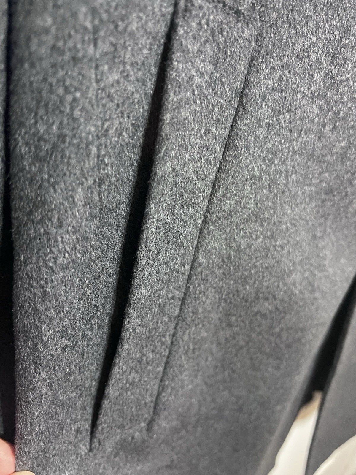 Pronto Uomo Long Overcoat Men’s 46R Grey Wool Single Breasted