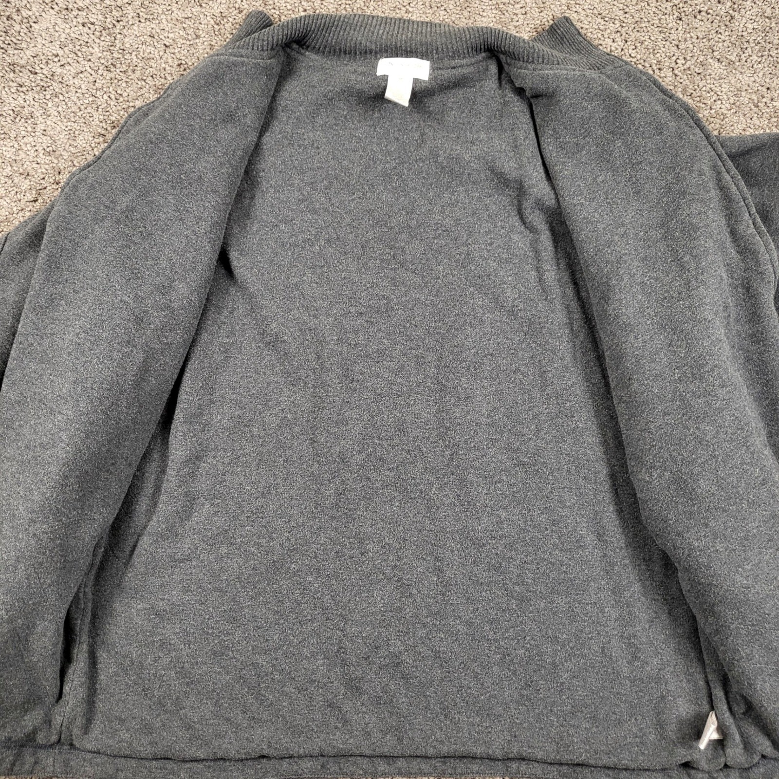Vintage JONES NEW YORK SPORT Gray Full Zip Chore Barn Coat Mens M Elbow Patches