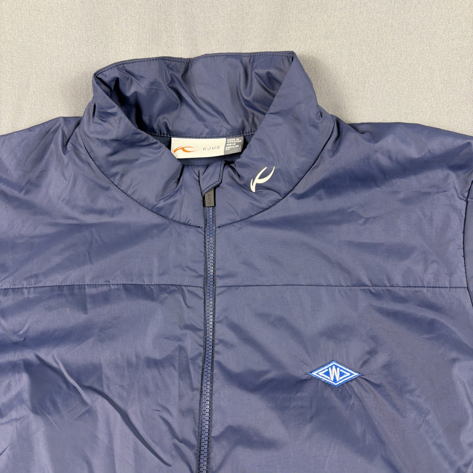 KJUS Golf Jacket Radiation Chest Logo Small Blue Polyester Spandex NWT MSRP $229