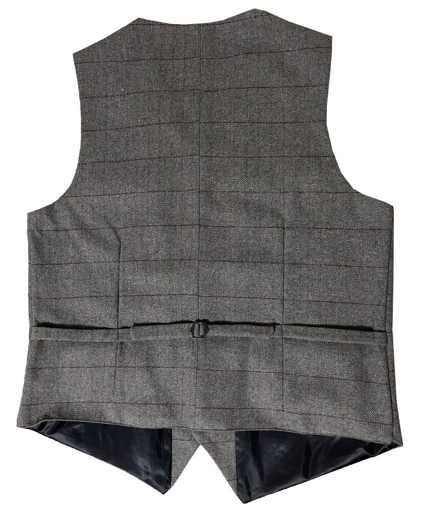 Tweed Mens Suit Plaid Waistcoat Herringbone Vest Windowpane Wedding Vintage Wool