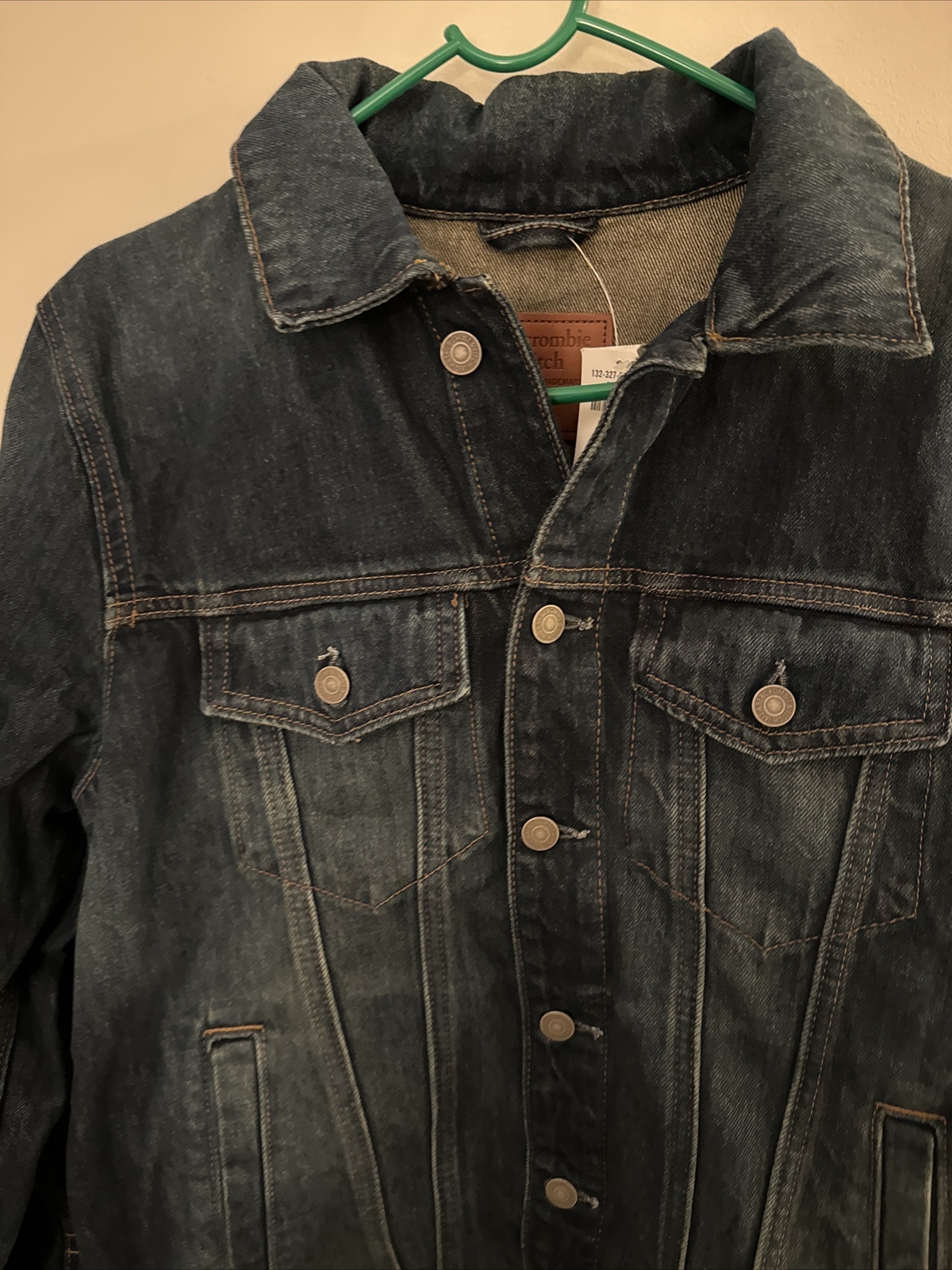 Abercrombie & Fitch Mens Medium Blue Washed Trucker Jean Jacket Size M