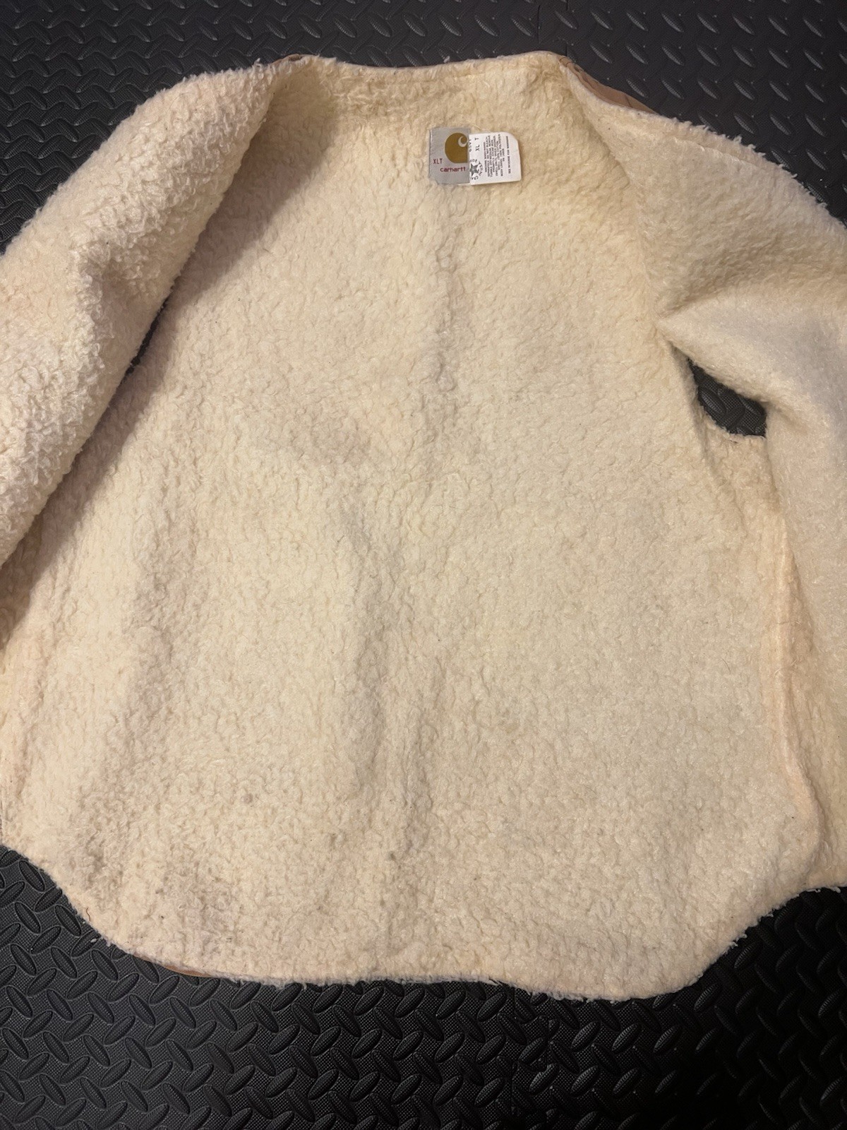 Vintage Carhartt Men’s Brown Sherpa Lined Zip Vest V-Neck Big & Tall XLT