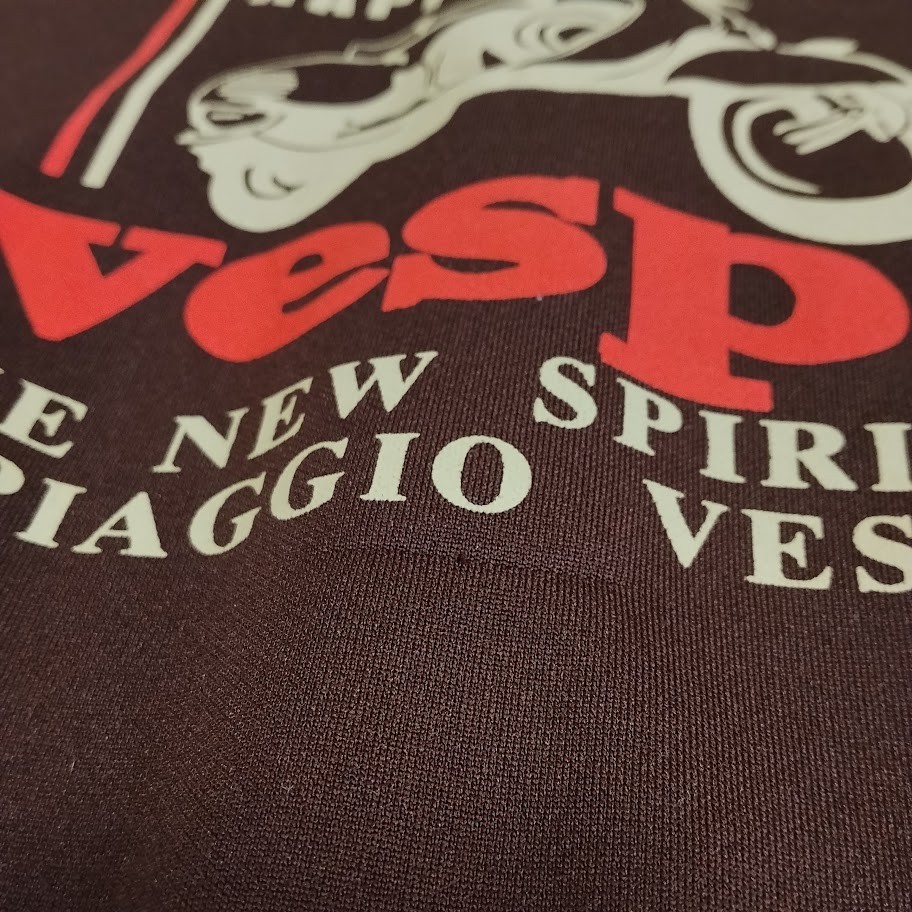Vespa Piaggio Scooter Hoodie Hooded Sweat Jacket With Zip Brown Size M
