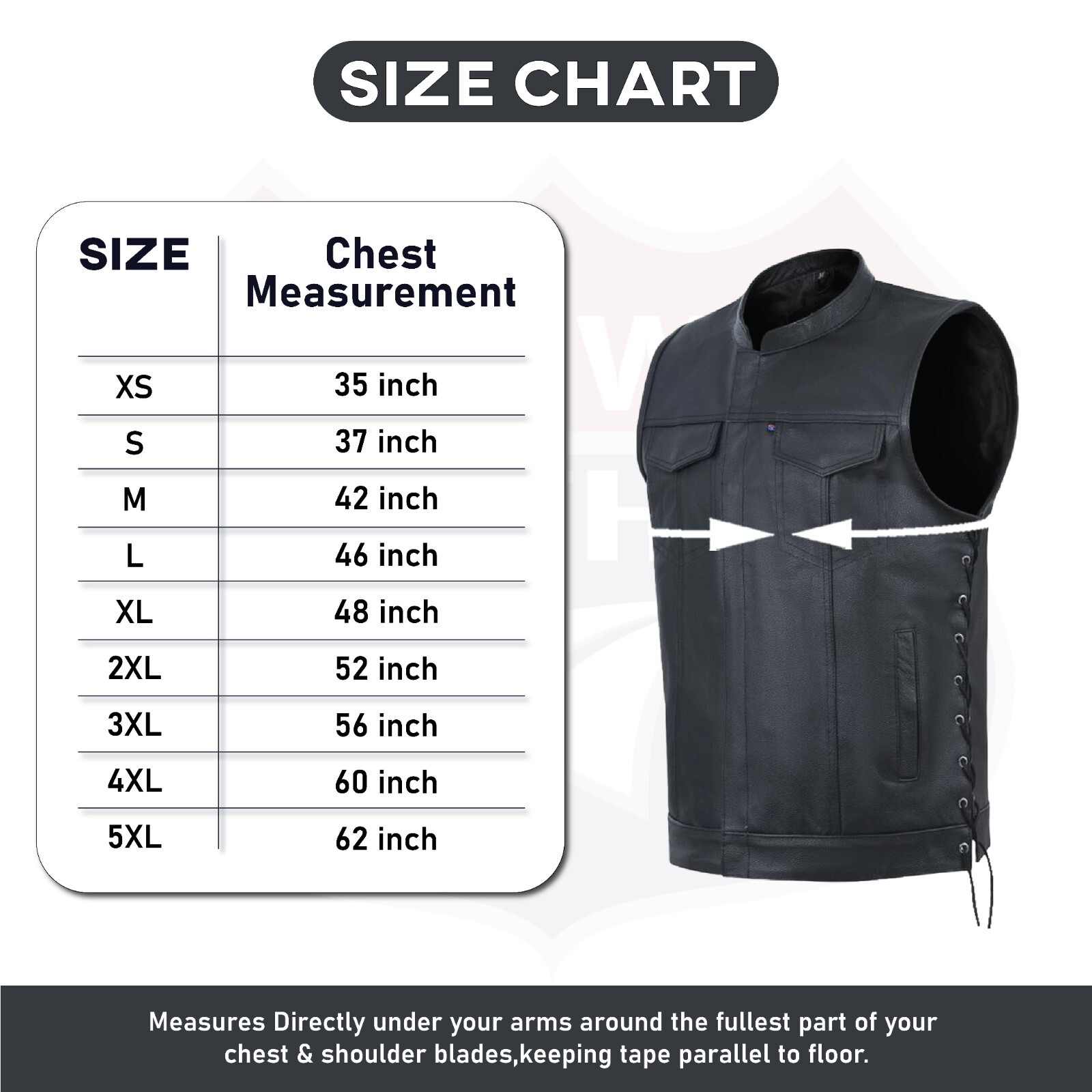 SOA Men’s Leather Vest Anarchy Motorcycle Club Concealed Carry Side Lace 685SPT