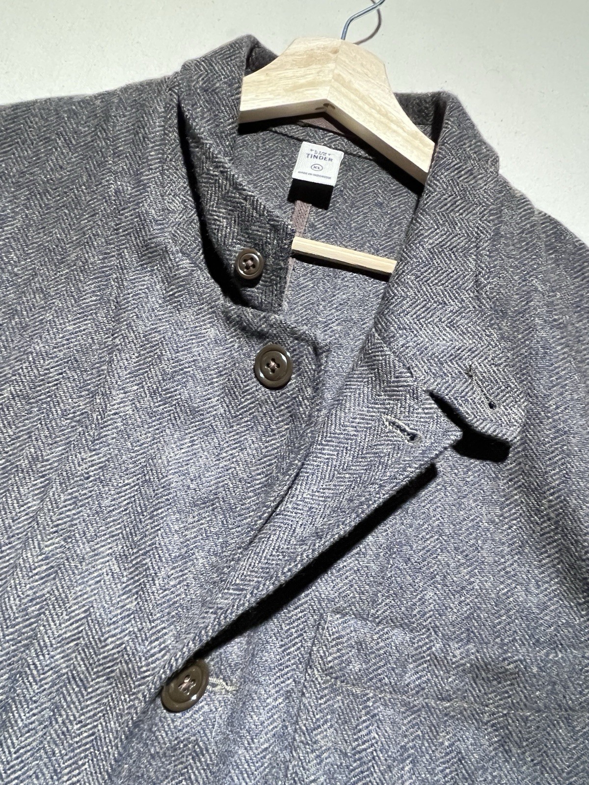 Huckberry Flint and Tinder Wool Utility Blazer Herringbone Chore Coat Mens XL