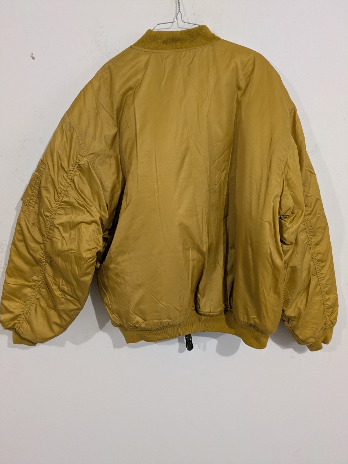 Men’s Reversible Quilted Bomber Jacket Brown/Tan Full Zip Pockets Size XL