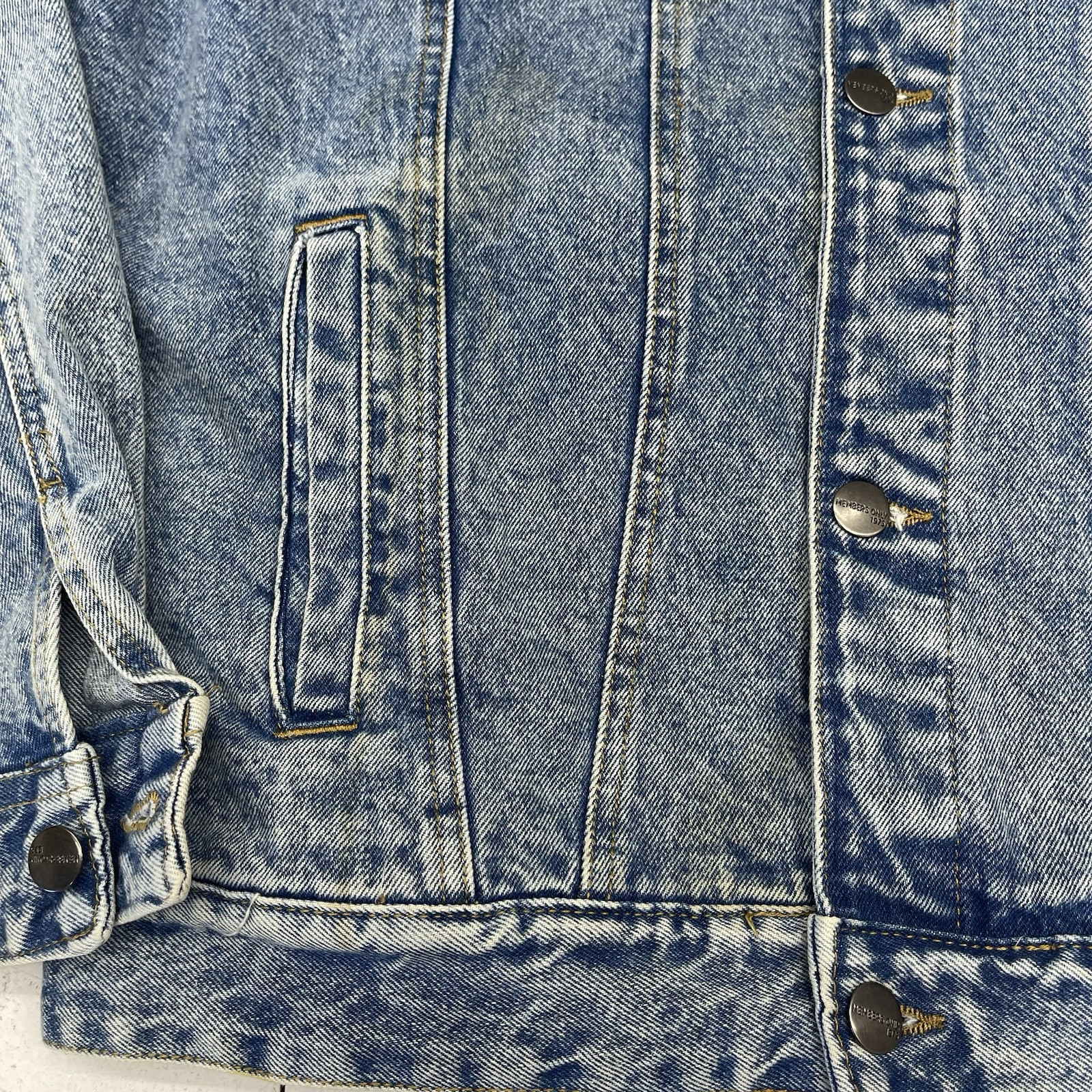 Members Only Nickelodeon 90s Nostalgia Blue Denim Trucker Jacket Unisex Adults L