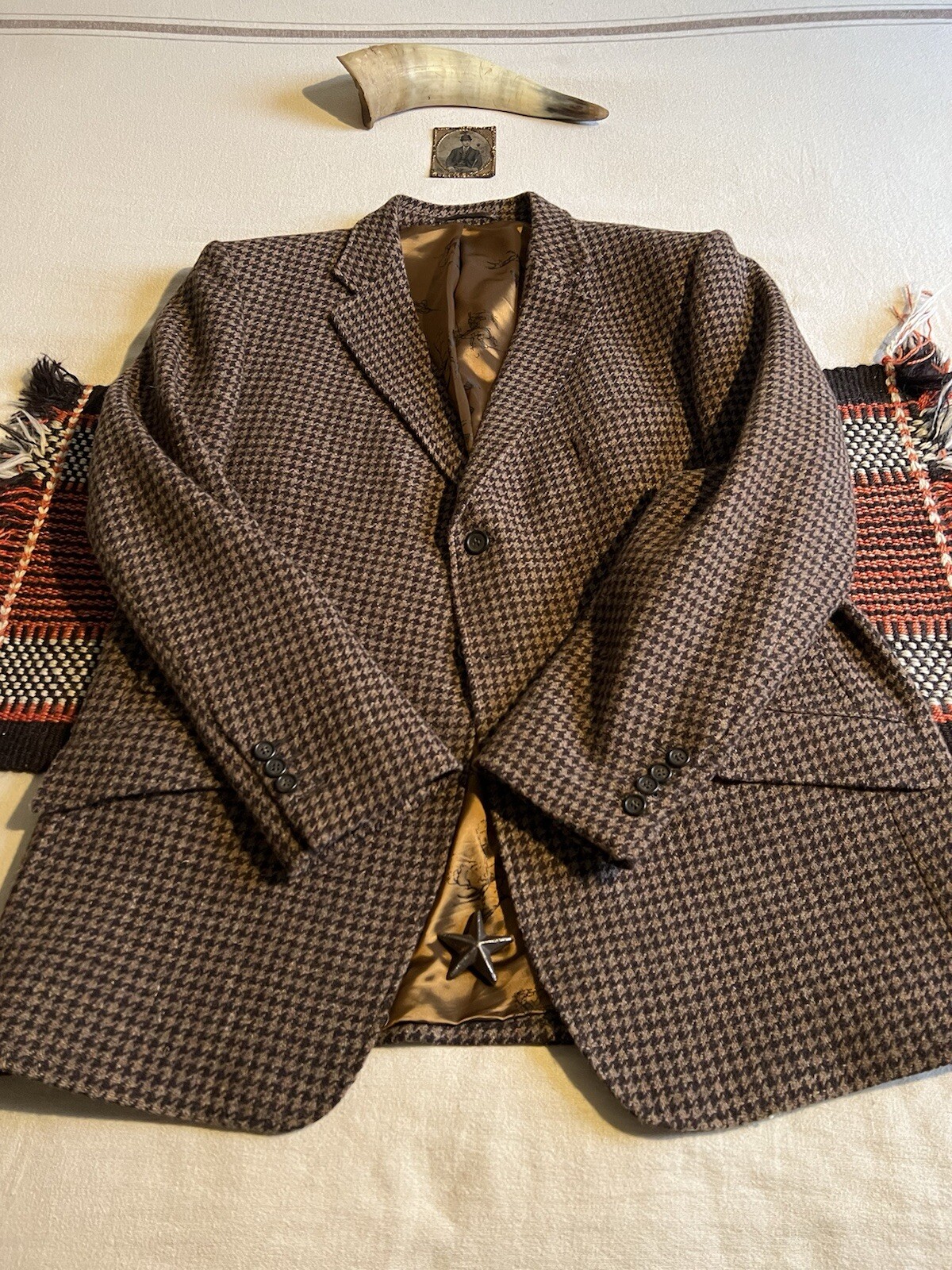 Cordings Tweed Jacket 48R Piccadilly Brown Houndstooth Country Hunt Shoot LNWOT
