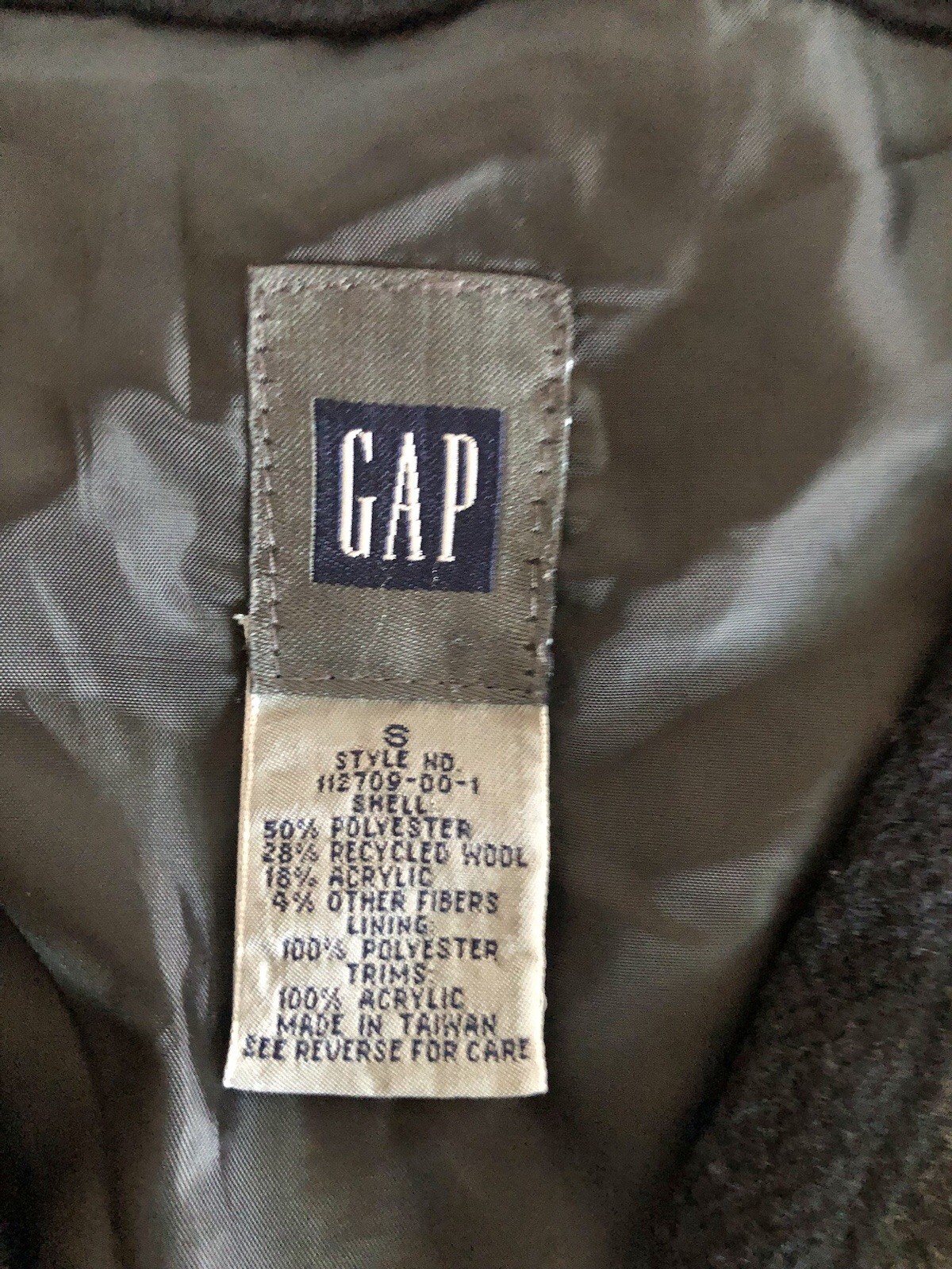 Vintage GAP Vest Mens Wool Blend Striped Button Up Gray Vest – Size Small – VGC