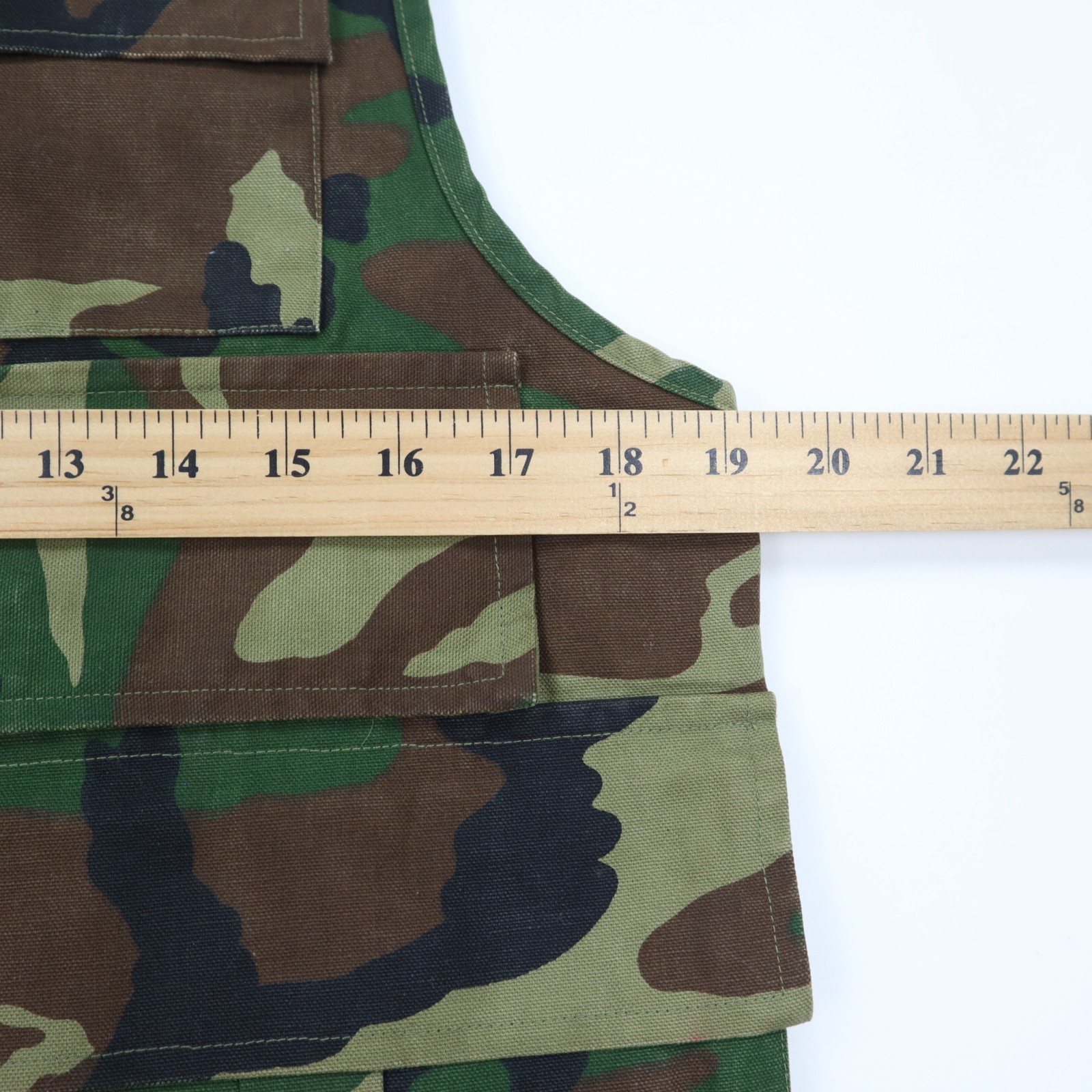 Black Sheep Hunting Vest Mens Small Camo Woodland Multi Pocket Game Bag Vtg