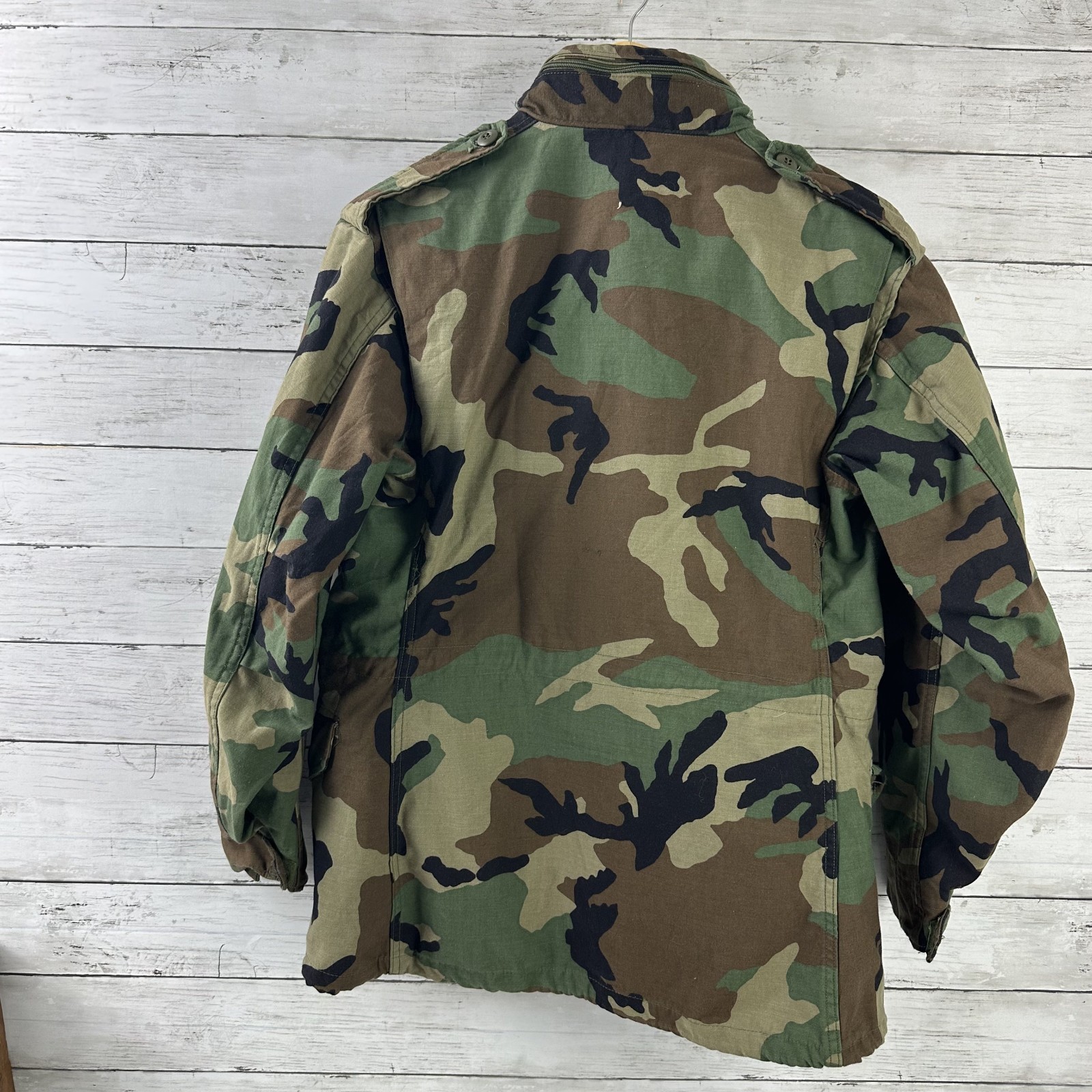 US Military Cold Weather Field Coat Jacket Men Small Short Green Camo Hooded
